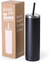 Stainless Steel Skinny Insulated Tumbler Cup with Lid and Reusable Straw