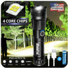 Super-Bright 200000LM LED Tactical Flashlight With Rechargeable Battery