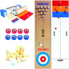 3 in 1 Table Top Shuffleboard, Curling Game and Bowling Set (10” x 40”)