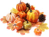 10PCS Decorative Fake Pumpkins With 2 Pine Cones and 30 Maple Leaves