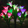 3 PACK Solar Lily Flower Outdoor Garden Stake Lights.