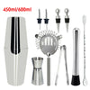 10 Piece set Bar Set with Measuring Jigger Mixing Spoon Stainless Steel Bar Tools Built-in Bartender Strainer Cocktail Shaker
